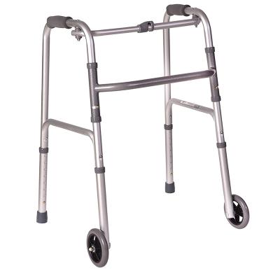 China Aluminum UZSS-10001 Health Care Products Aluminum Adjustable Walking Frame Walking Aid for Elder People Folding Walker for sale