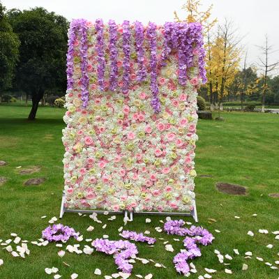 China Wholesale silk colors home/office/party/wedding mix decoration wall flower decoration flower wall panel backdrop wedding for sale