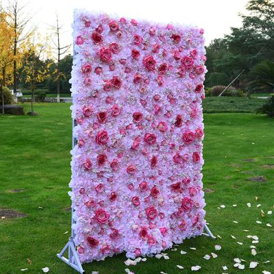 China Artificial Hydrangea Home/Office/Party/Wedding Decorative Backdrop Wedding Decoration Rose Artificial Flower Wall Panels Silk For Decoration for sale