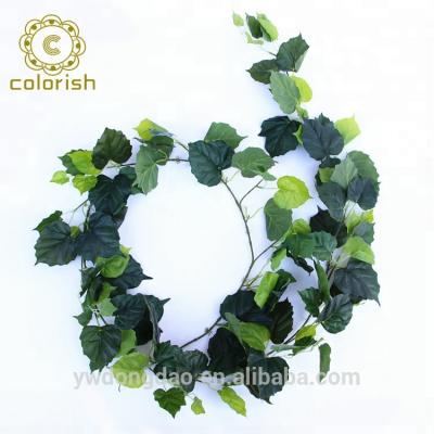 China Decoration for best selling lvy artificial wall hedge lobbies EW-143 products garland leaves artificial vine green for sale