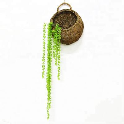 China EW-Y2047 Eco-friendly Succulent Plants Cactus String Beads Artificial Baskets Flowers Hanging Import for sale