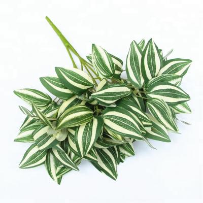 China EW-Y2022 Eco-friendly Home Decoration High Simulation Plastic And Fabric Green Artificial Leaves for sale