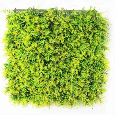 China EW-068 Hot sales easily assembled safty fire-retardant artificial green fence leaf with flower for wall for sale