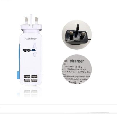 China Residential / General Purpose 4 Way Extension Socket With Ground Eu Standard With Button With 2/3/5m Cable Power Strip for sale