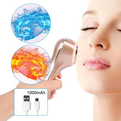 China Pore ​​Shrink Face Massager Cryotherapy Vibration LED Light Face Lifting Machine Face Skin Care Device USB Ultrasonic Facial Skin Rejuvenation for sale