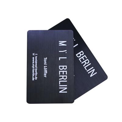 China Waterproof / Impermeable Fashion Brushed Black Plastic Calling Card Custom Printing PVC Name Card for sale