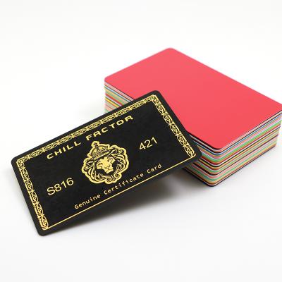 China Member/Staff ID Premium Brushed Gold PVC Certificate Cards Gift Business Card Printing With Custom Graphic for sale