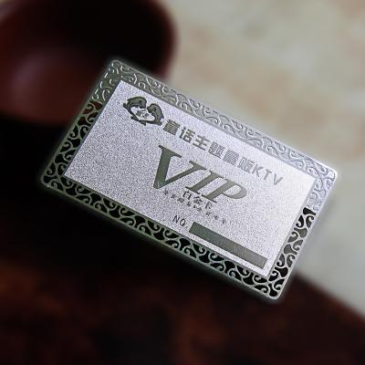 China China Laser Cut Silver Metal Business Cards For VIP Member for sale