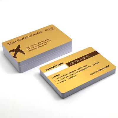 China Gold Plated PVC Plastic Brushed Plastic Printing ID Membership Card With VIP Signature for sale