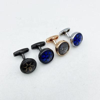 China ALLOY Rose Gold Silver Black Metal Custom Cufflinks Wholesale Popular Gifts For Engagement Gift Cufflinks for sale