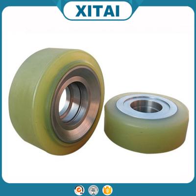 China High Quality Factory Supplied Polyurethane Material 80 Shore A to 75 Shore D flat free pu solid tire wheel for sale