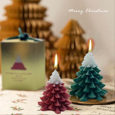 China Home Decoration christmas tree paraffin candle craft Christmas Tree Scented Candle christmas candle for sale