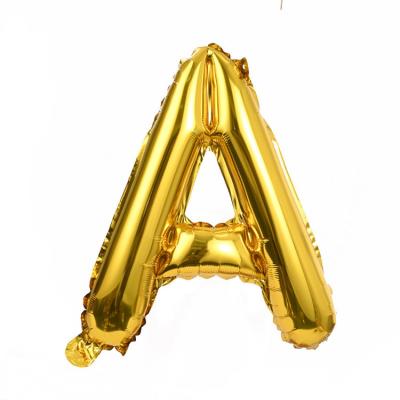 China Aluminum film balloon Balloons Letter 16 Inch Gold Foil Mylar Letter Balloons A-Z Aluminum Hanging Foil Film Alphabet Letter Balloons  for Birthday for sale