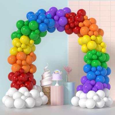 China Party Decoration Birthday Wedding Decorations 175Pcs Rainbow Balloons Garland Arch Kit Assorted Multicolor Confetti Balloons for sale