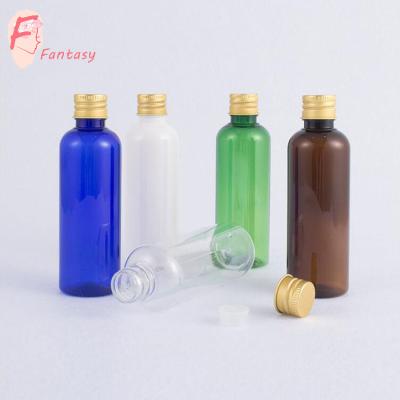 China 100ml Colored Plastic Bottles Packaging Eco-friendly Clear Amber Blue Green Blue Green Cosmetic Industry Bottles White Container for sale