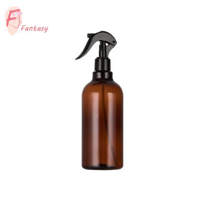 China 16.66oz Amber Brown Trigger Minetal Plastic Sunscreen Bottle Eco-Friendly Leak Proof Refillable Spray Resistant Bottle 500ml for sale