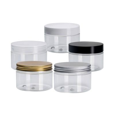 China OEM Customized Cosmetic Cosmetic Packaging Pet Cream Plastic Jar With Plastic Lid Plastic Jars for sale