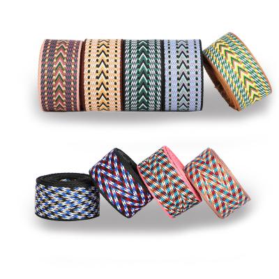 China High Tenacity 38mm 50mm Designer Arrowhead Indian Jacquard Polyester Webbing Color Tapes Killer Edge Sofa Seat Belt for sale