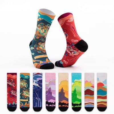 China Antibacterial 3d Printed 100% Cotton Socks Multicolor Funny Socks Girls for sale