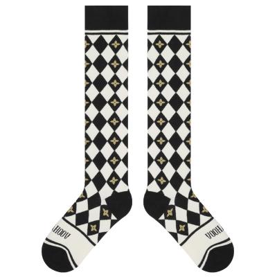 China Women Antibacterial Custom Made Cotton Knee High Long Socks With Logo for sale