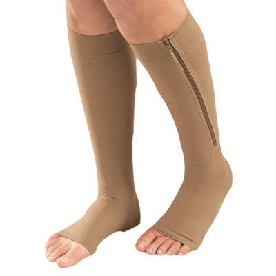 China 20-30 mmHg Compression Zipper QUICK DRY Custom Open Medical Socks for sale