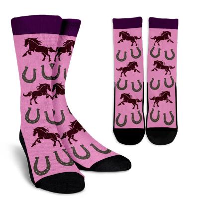 China 2020 New Arrival Animal Horse Dog Sublimation Print Crew Socks Breathable for sale