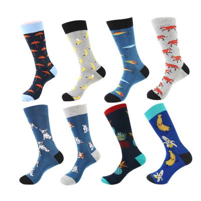 China Factory Manufacturer Wholesale Patterned Fish Antibacterial Chinese Winter Crew Sock Custom Made Men Socks for sale