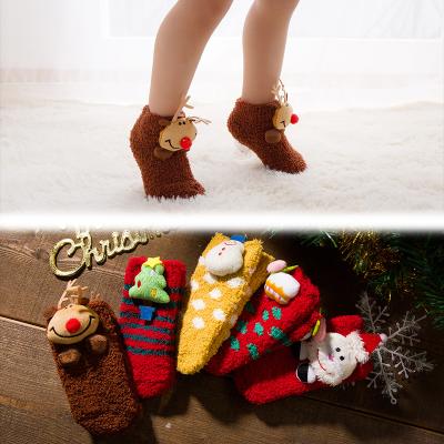 China Christmas QUICK DRY Three-Dimensional Cartoon Winter Baby Kids Animal Socks for sale