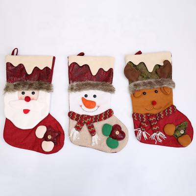 China Christmas Decoration Christmas Decoration Snowman Pattern Christmas Stocking High Quality Custom New for sale