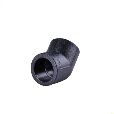 China Water Supply HDPE Pipe Fittings Socket Fusion 90 Reducing Elbow for sale