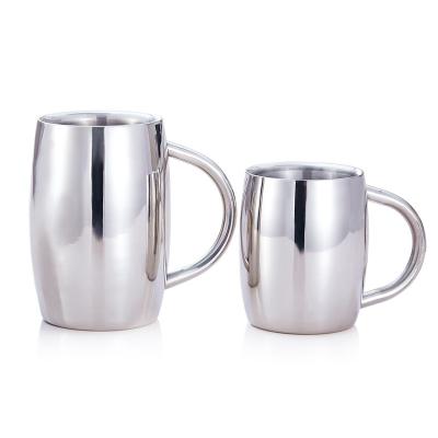 China KOREAN Factory Wholesale Portable 400ml Stainless Steel Mug Metal Beer Handheld Spirits Cup Bare Double Layer Insulation for sale