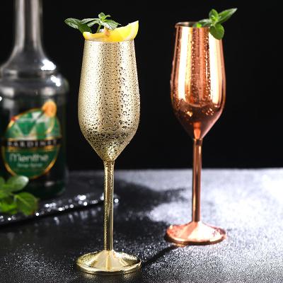 China 200ml Wedding Wine Glass Stainless Steel Champagne Water Glass Goblet KOREAN European Sparkling Glass for sale