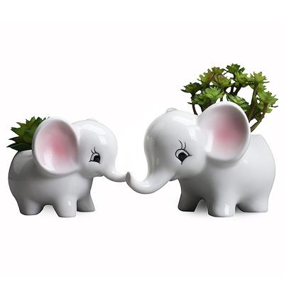 China Traditional Creative Meat Flowerpot Ceramic Table Top Elephant Flowerpot Potted Decoration for sale