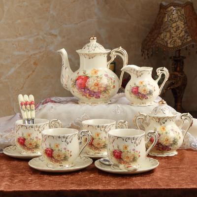 China Amazon Afternoon Coffee Viable Hot Handmade &tea Sets European American Style Bone China Porcelain Tea Cups Coffee Sets Gift Box for sale