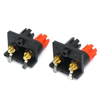 China Aduio or power amplifier Supply high-quality copper speaker terminals speaker sockets audio plugs 4mm Double row banana connector for sale