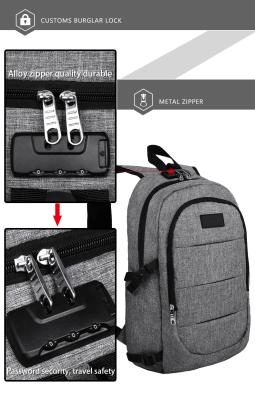 China With Selling USB Laptop Bag Laptop Backpacks Business Smart USB Computing Custom Travel Large Capacity Waterproof With Fashion Soft Gray for sale