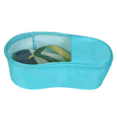 China Waterproof Design With Transparent Window And Top Handle Durable Waterproof Storage Travel Organizer Shoes Bag With Handle And Window Transparent Polyester PVC Zipper Shoe Bag for sale