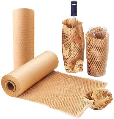 China 30*50m Biodegradable Custom Vellum Rolling Wrapping Paper Gift Wrapping Box Raw Honeycomb Paper Material Craft Brown Color for sale