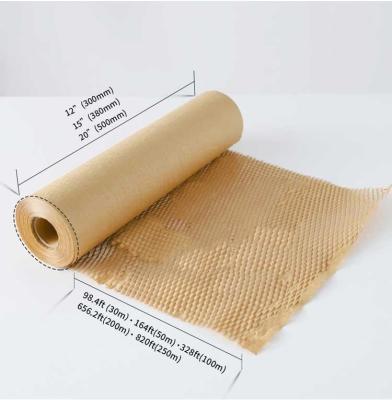 China Brown Recycled Environmental Honeycomb Paper Roll Wrapping Materials 80g Wrapping Paper Honeycomb Paper Honeycomb Sheet Roll for sale