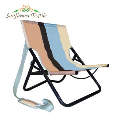 Chine Chaise de plage de mer de tissu de 44.5*48*55.5CM Oxford basse avec de basses chaises de plage se pliantes de rayure à vendre