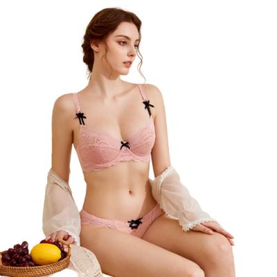 China QUICK DRY lace thin ladies bra set big sexy chest shows small bra breathable sexy underwear gathering underwear for women for sale