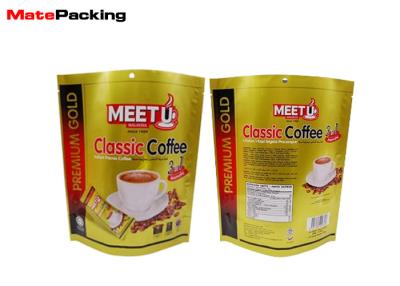 China Stand Up Zipper Coffee Bean Packaging Bags Disposable With Euro Hole for sale