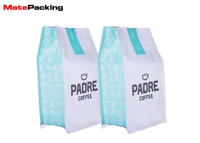 China Zipper Flat Bottom Coffee Bean Packaging Bags Pouches Customized Printing Heat Seal for sale