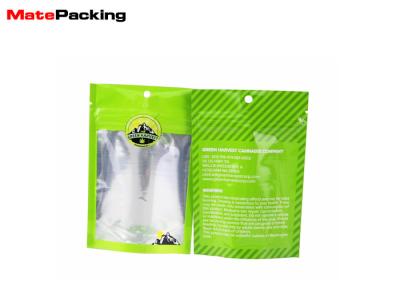 China Custom Color Stand Up Plastic Pouches , Tobacco Stand Up Zipper Bags With Window for sale