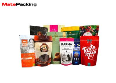 China Zipper Custom Printed Stand Up Pouches Plastic Laminated Foil Coffee Bags With Valve for sale