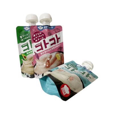 China Das kundenspezifische Druck-Folien-Verpacken steht oben Beutel wiederverwendbaren Juice Spout Pouch mit der wiederverwendbaren Kappe zu verkaufen