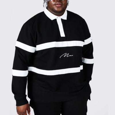 China Anti-pilling Long Sleeve Streetwear Oversized Polo Shirt Loose Stripe Clothing Blouse for sale