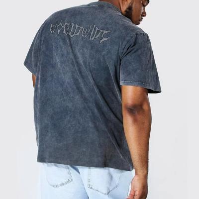 China Viable Oversized Washed Custom Men's Hot Drilling Streetwear Korean Loose T-Shirt for sale