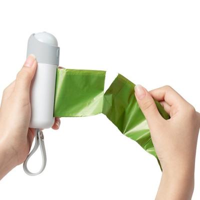 China Sustainable New Design Portable Pet Poop Bags Dispenser And Holder With LED Flashlight for sale