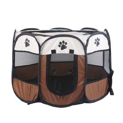 China 2022 Hot Selling Octagonal Cage Waterproof Cat And Dog Portable Collapsible Folding Pet Play Bowl Pet Bag Travel Cage for sale